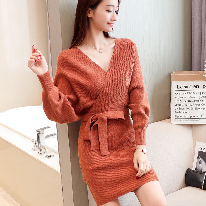 Korean-women-knitting-pattern-sweater-dress-2018.jpg